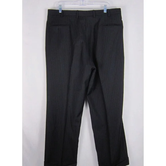 Jos A Bank 44R 39x30 Black Check Gordon 100% Wool Mens Jacket Pants Suit - Picture 12 of 16